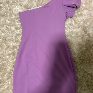 Elegant One-Shoulder Lavender Dress